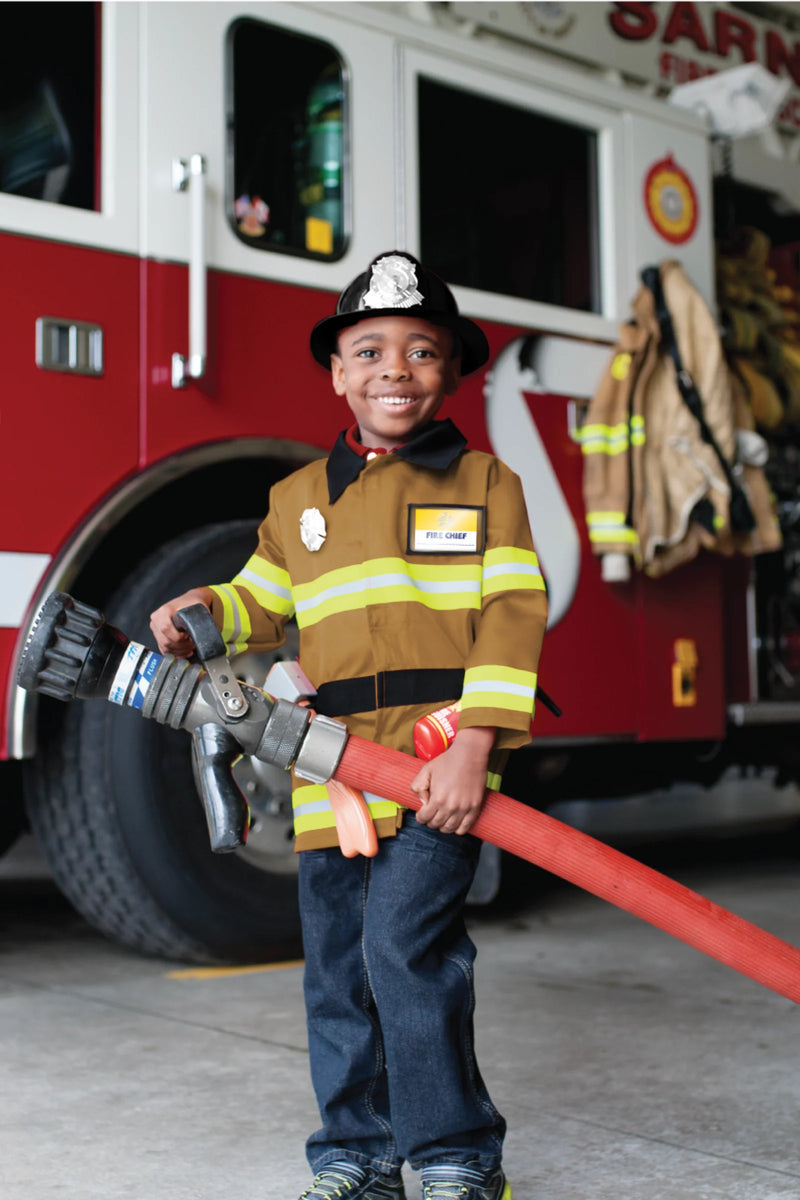 Great Pretenders Tan Firefighter with Accessories Size 5-6