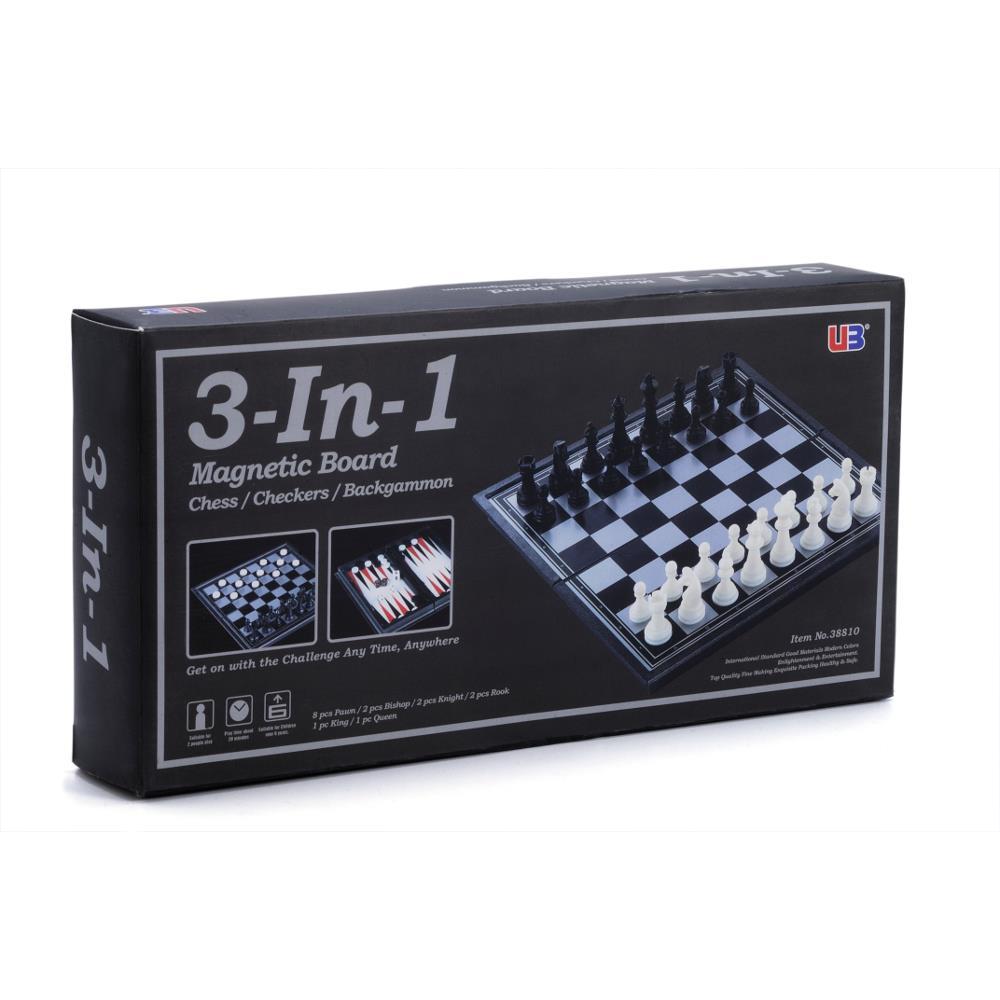 3-in-1 Chess Checkers Backgammon