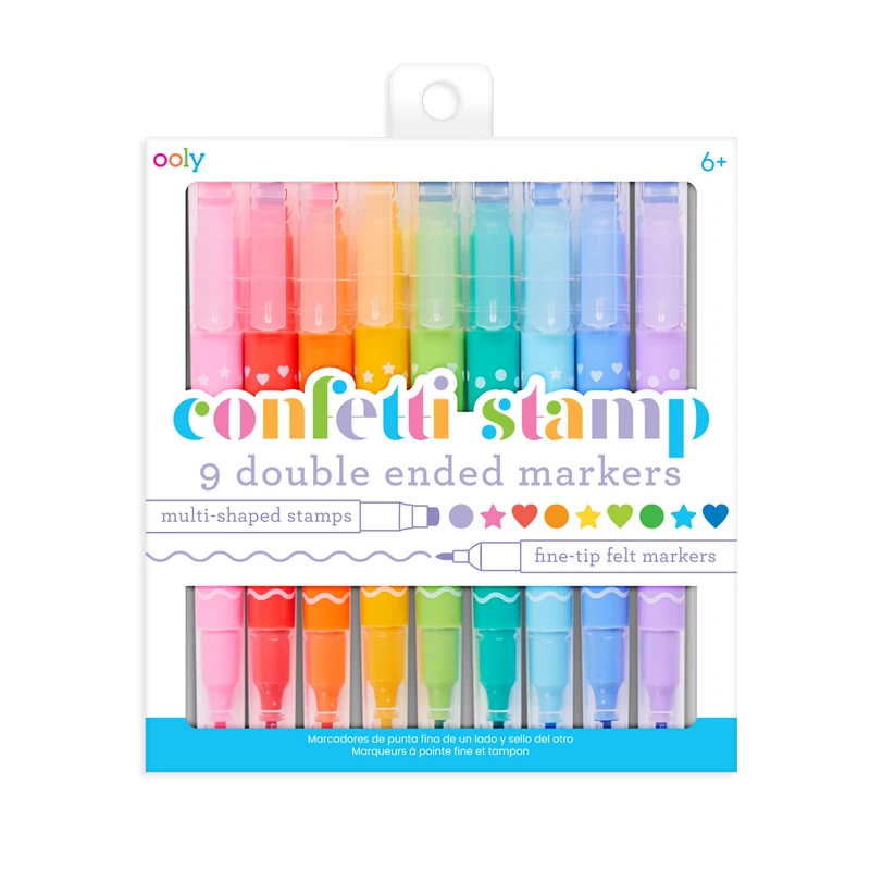 ooly Confetti Stamp Double-Ended Markers - Set of 9
