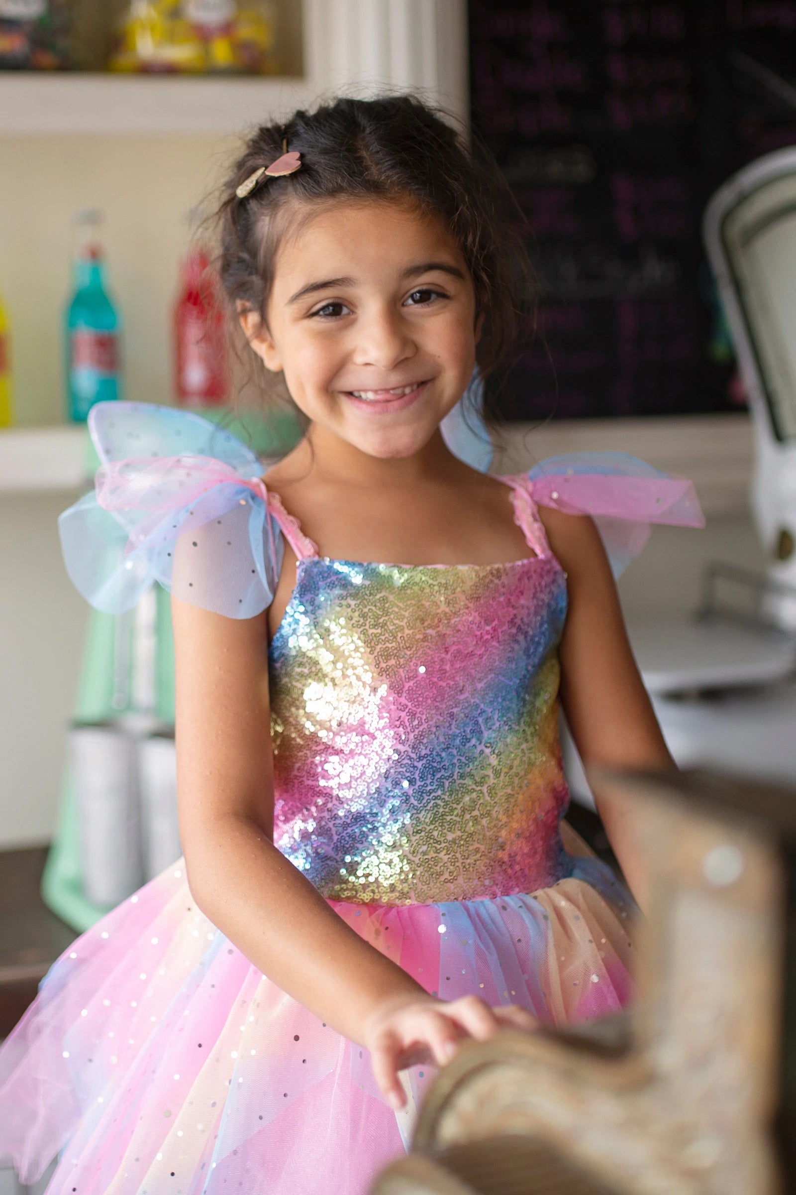 Great Pretenders Rainbow Fairy Dress with Wings Size 5-6