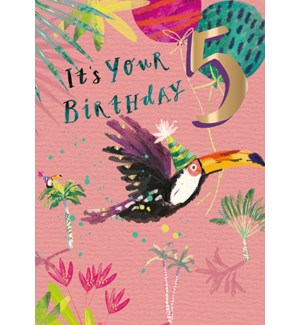 Birthday Card 5th Birthday Toucan