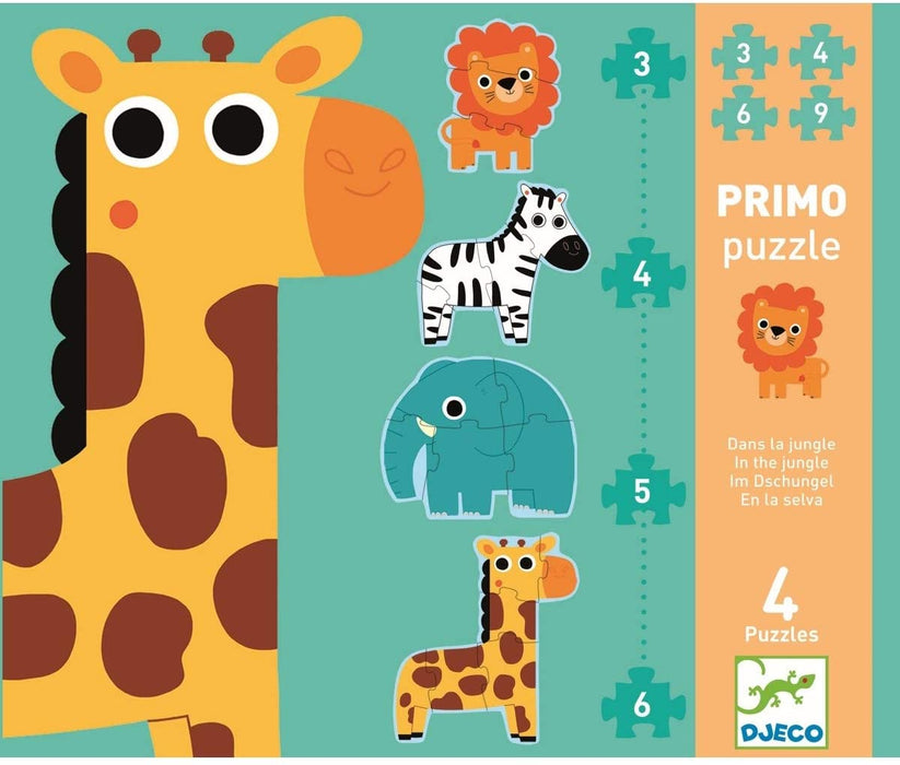 Djeco Primo 4 Puzzles - In the Jungle