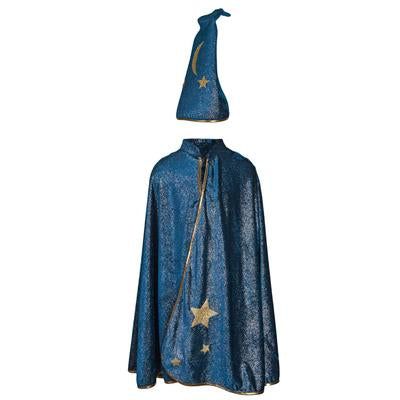 Great Pretenders Starry Night Wizard Cape & Hat SZ 5-6