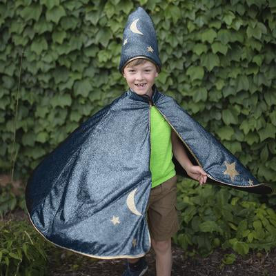 Great Pretenders Starry Night Wizard Cape & Hat SZ 5-6