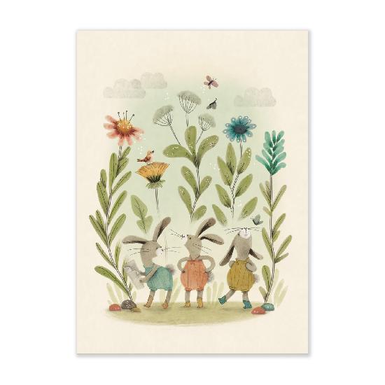 3 Little Rabbits Poster by Moulin Roty