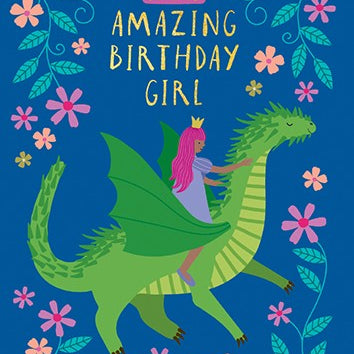 Birthday Card Princess and Dragon