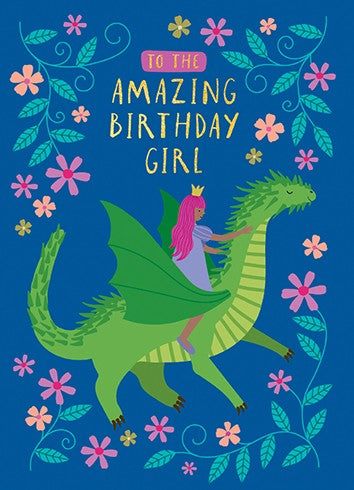 Birthday Card Princess and Dragon