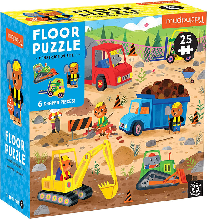 Construction Site 25pc Floor Puzzle with Shaped Pieces