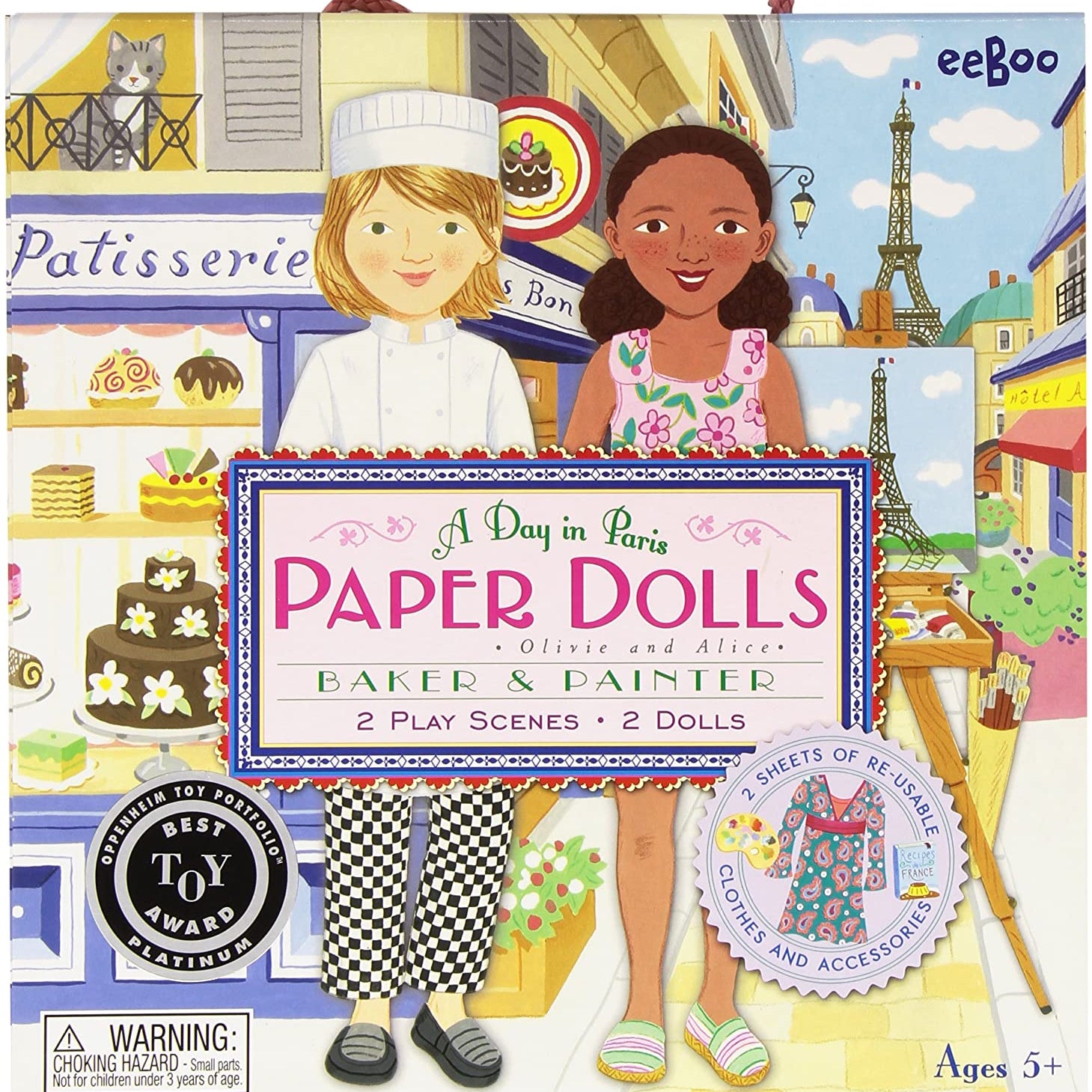 eeBoo Baker & Painter Paper Dolls a Day In Paris