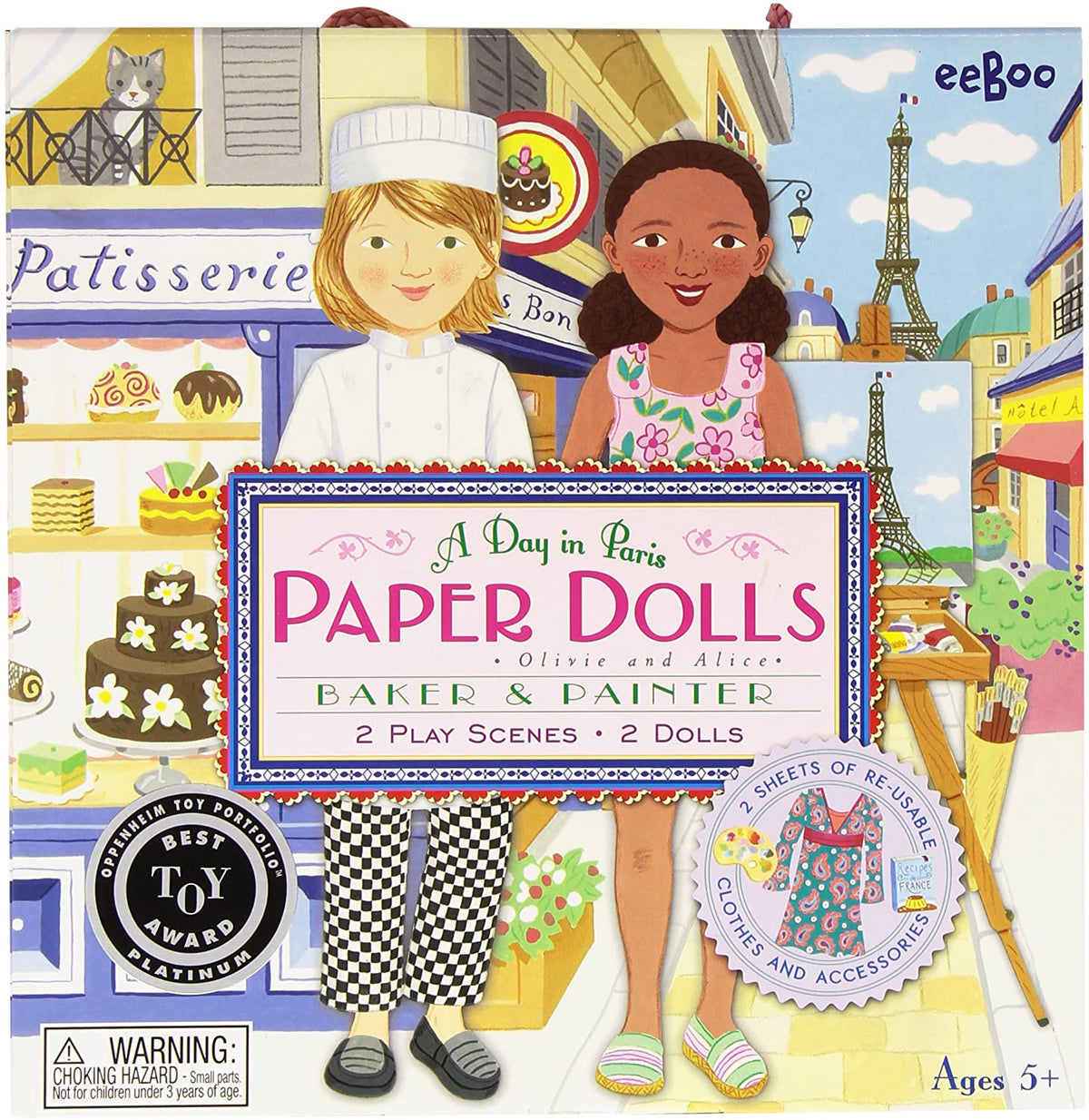 eeBoo Baker & Painter Paper Dolls a Day In Paris