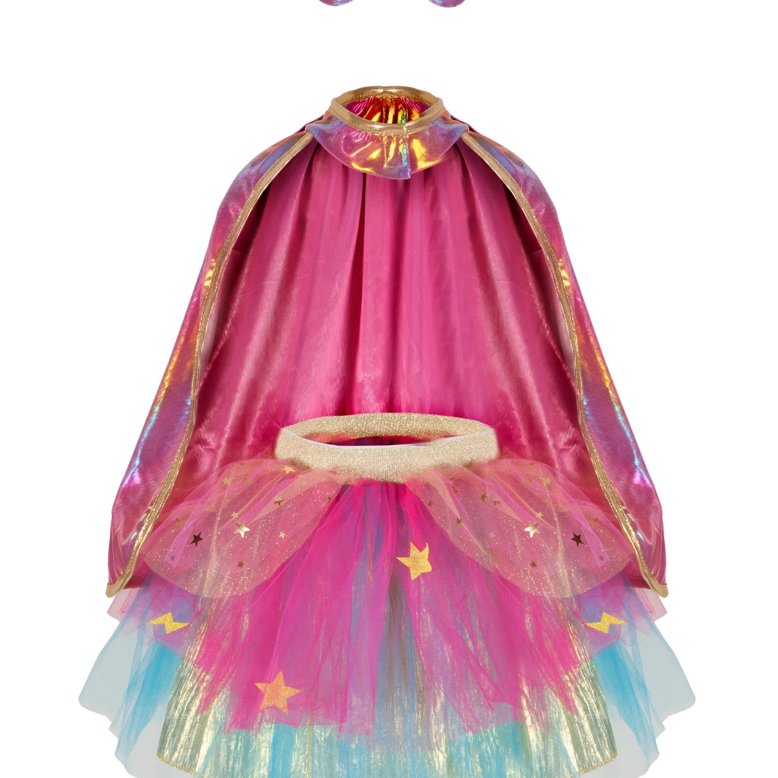 Great Pretenders Pink/Gold Super-Duper Cape, Mask, and Tutu Set SZ 4-6