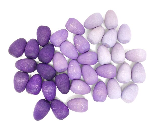 Wood Mandala Eggs 36pc Purples by Grapat
