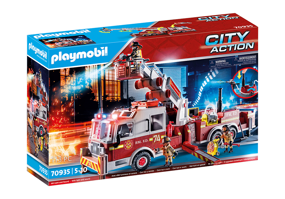 Playmobil - City Action - Rescue Vehicles- Fire Engine with Tower - 70935