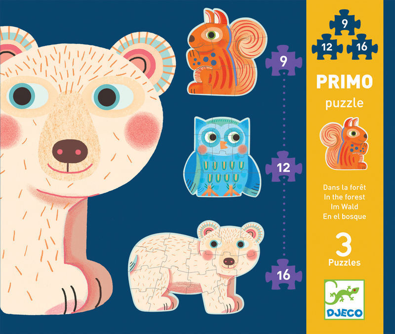 Djeco Primo 3 Puzzles - In the Forest