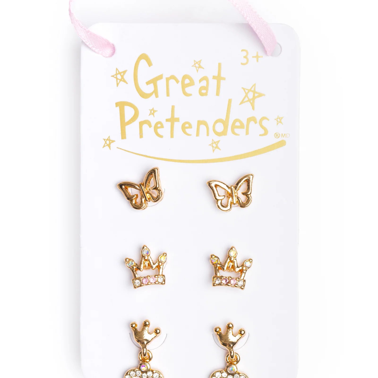 Great Pretenders Boutique Royal Crown Studded Earring Set