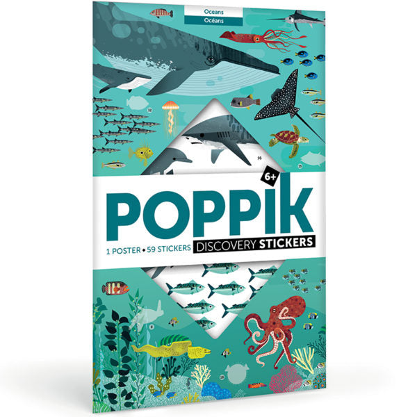 Poppik Discovery Poster and Stickers - Oceans
