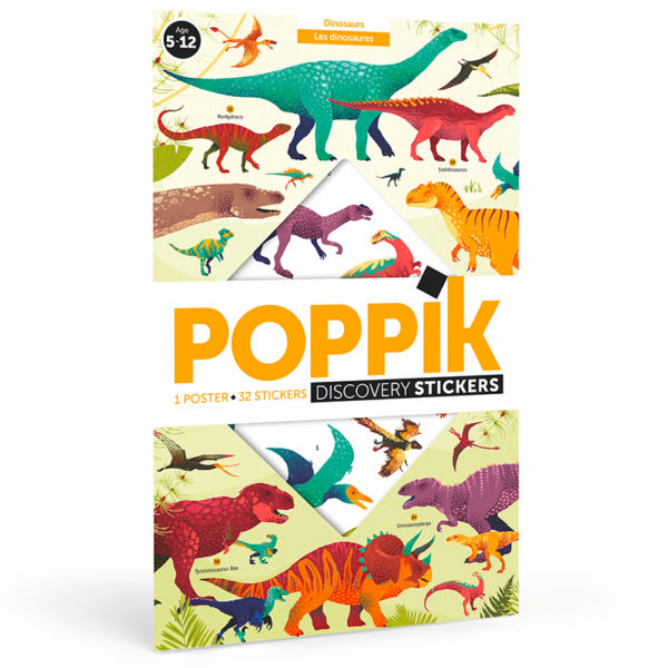 Poppik Discovery Poster and Stickers - Dinosaurs