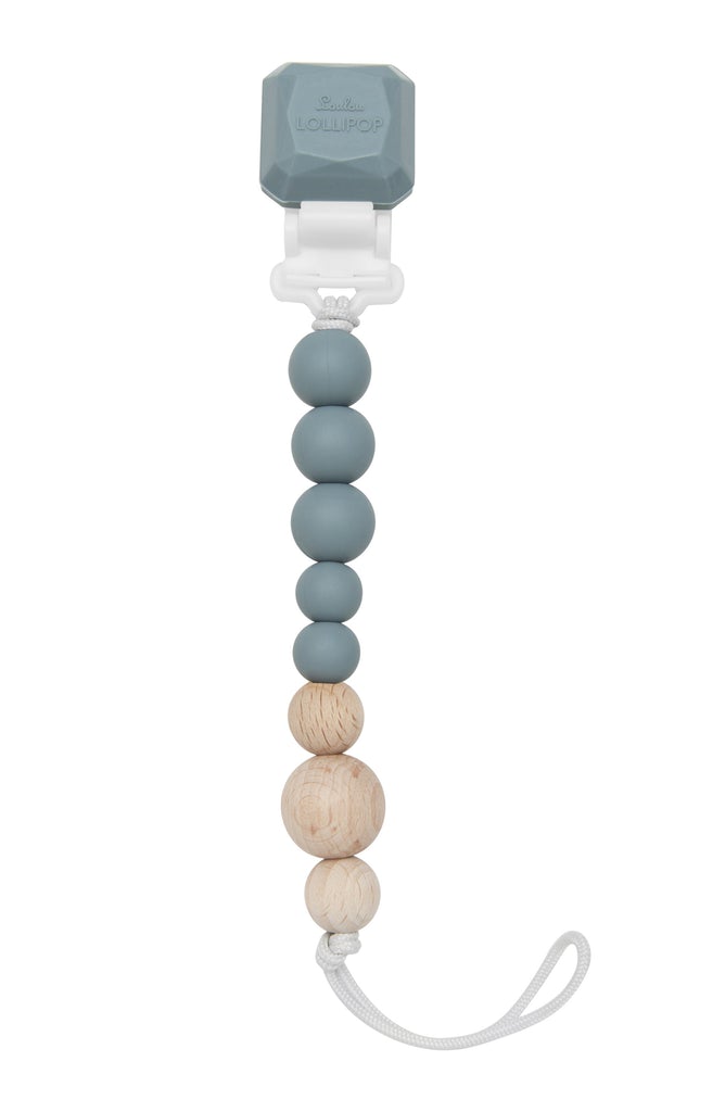 Loulou Lollipop Colour Pop Silicone and Wood Pacifier Clip - Various Styles