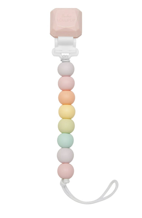 Loulou Lollipop Colour Pop Silicone and Wood Pacifier Clip - Various Styles