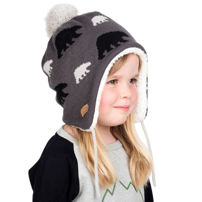 Jan & Jul Kids Bear Cub Knit Graphic Beanie - Small