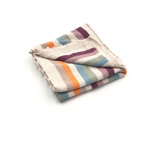 Pebble Organic Blanket - Soft Stripes