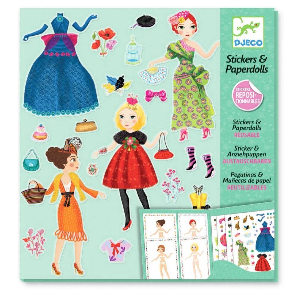 Djeco Reusable Stickers and Paperdolls - Massive Fashion