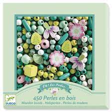 Djeco Wooden Beads - Leaves and Flowers