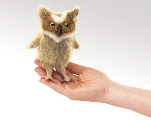 Mini Great Horned Owl Finger Puppet