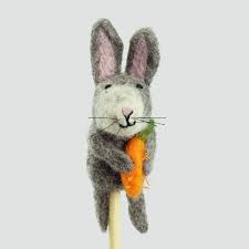 The Winding Road - Felt Finger Puppet - Bunny with Carrot - Various Styles