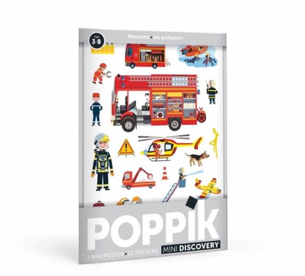 Poppik Mini Discovery Poster and Stickers - Firefighters