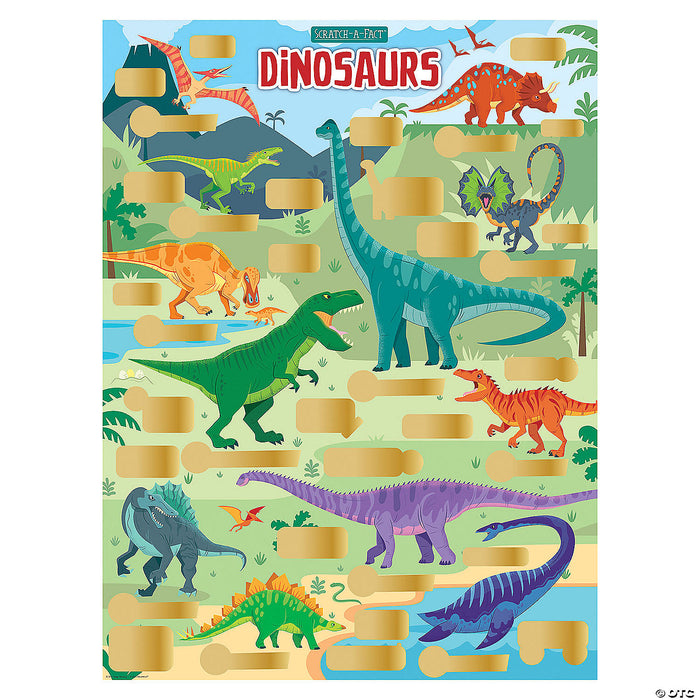 Peaceable Kingdom Scratch-a-Fact Poster: Dinosaurs