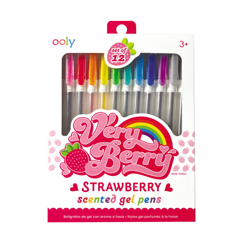 ooly Very Berry Strawberry Scented Gel Pens - Set of 12
