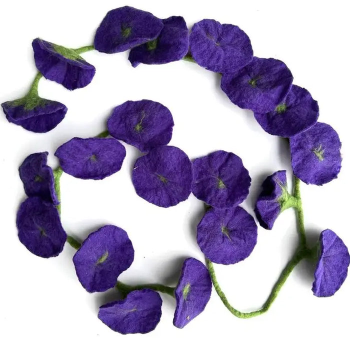 The Winding Road - Felt Garland - Flower Vine Purple
